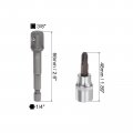 Uxcell Ph3 Phillips Bit Socket 3 8 Square Drive Cr-v Sockets S2 Steel Bits 1 89 Length With Hex Shank Power Drill Adapter