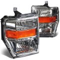 Ford Super Duty 2nd Gen Pair Of Chrome Amber Corner Headlight Red Led 3rd Brake Light W O Cargo