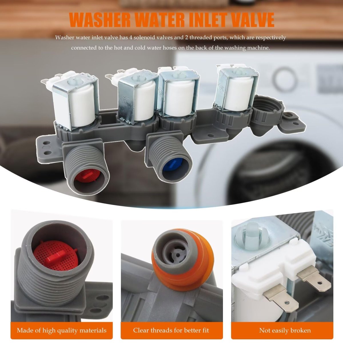 Washer Water Valve Aju75152602 For Lg Wt7155cw Wt7405cv Wt7405cw Series