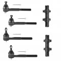 6pcs 4wd Front Inner And Outer Tie Rods With Adjustment Sleeve For 1988 To 2000 Cadillac Escalade Chevrolet Gmc K1500 2500 3500 