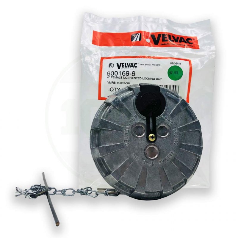 Fuel Tank Cap Female Non Vented 4 In Nominal Size 8 Threads Per Inch Aluminum Locking With Safety Chain And Keys Model 600169-6