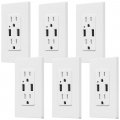 Torchstar 4 2a Usb Wall Outlet Fast Charge 15a Tamper-resistant Receptacles Socket Outlets Ul-listed Dual High Speed Charger 