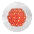 Grand General 75903 Led Light 4 Round Flange Mount Red 18 With Clear Lens And Chrome Twist-on Bezel 