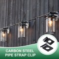 20pcs 5mm 3 16 One Hole Pipe Strap Rigid U Brackets Conduit Clamp Heavy Duty Carbon Steel Clip With Self-tapping Screws And