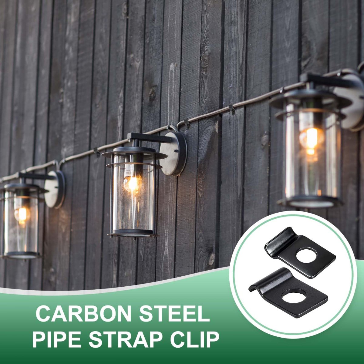20pcs 5mm 3 16 One Hole Pipe Strap Rigid U Brackets Conduit Clamp Heavy Duty Carbon Steel Clip With Self-tapping Screws And