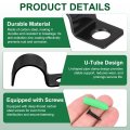 20pcs 5mm 3 16 One Hole Pipe Strap Rigid U Brackets Conduit Clamp Heavy Duty Carbon Steel Clip With Self-tapping Screws And