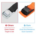 Tie Down Straps 2pcs Adjustable Buckle Lashing 16 4 X 1 Cinch Strap For Luggage Packing Cargo Trucks Orange