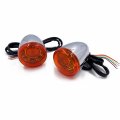 Httmt- Front Amber Led Running Brake Turn Signal Indicator Light Compatible With H-d Xl 883 1200 92-17 P N Mt224-019f-cd Amber