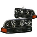 Compatible With Chevy S10 Pair Of Smoke Lens Amber Corner Headlight Led 3rd Brake Light