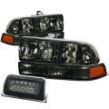 Compatible With Chevy S10 Pair Of Smoke Lens Amber Corner Headlight Led 3rd Brake Light