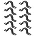 10pcs Metal Pipe Clamps 1 Inch Carbon Steel Two Hole Strap U Bracket Tube Clip Conduit For Fixing Wire Cord Installation 