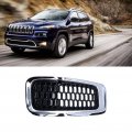 Fydun 7pcs Front Grill Mesh Inserts Refit Grille Guard Trim For Cherokee 2014-2018 Chrome Frame