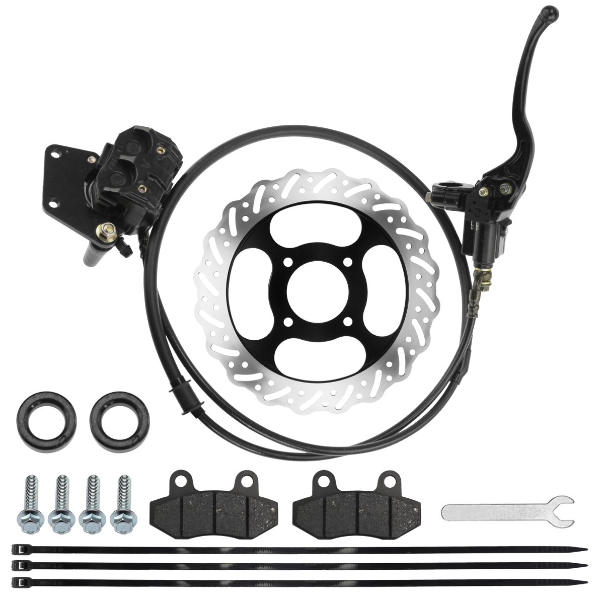 Pro Bat Front Hydraulic Brake Assembly With Disc And Pads For 50cc 70cc 90cc 110cc 125cc 140cc Dirt Pit Bike