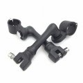 Xkh Group Motorcycle Black Long Angled Adjustable Highway Peg Mounting Kit For Bike With 1 Inch 25mm Front Engine Guard Frame