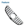 Front Upper Hood Bumper Grille For Mercedes-benz E200 2014-2017 Kidney Grill Black