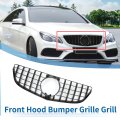 Front Upper Hood Bumper Grille For Mercedes-benz E200 2014-2017 Kidney Grill Black