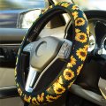Sunflower Steering Wheel Cover Dreams Car Set Women S Delightful Yellow Accessories With Cute Stuff Featuring Adorable Keychain