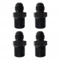 4pcs Universal Black Straight -6an Flare Male To 3 8 Npt Pipe Adapter Fitting 6 An Bare Aluminum Strong And Sturdy 