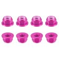 Nylon Insert Hex Lock Nuts 8pcs M4 X 0 7mm Aluminum Alloy Self-locking Anodizing Flange Nut For Fasteners Pink 