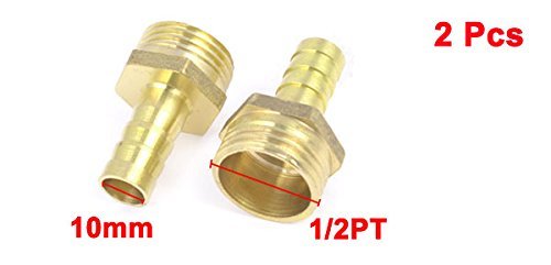 2 X 1 2pt Male Thread To 3 8 Pneumatic Air Hose Barb Straight Adapter