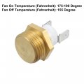 X Autohaux Universal Automotive Radiator Engine Cooling Fan Temperature Thermo Sensor Switch 1 2 Npt 175-190 Degrees On 155 Off