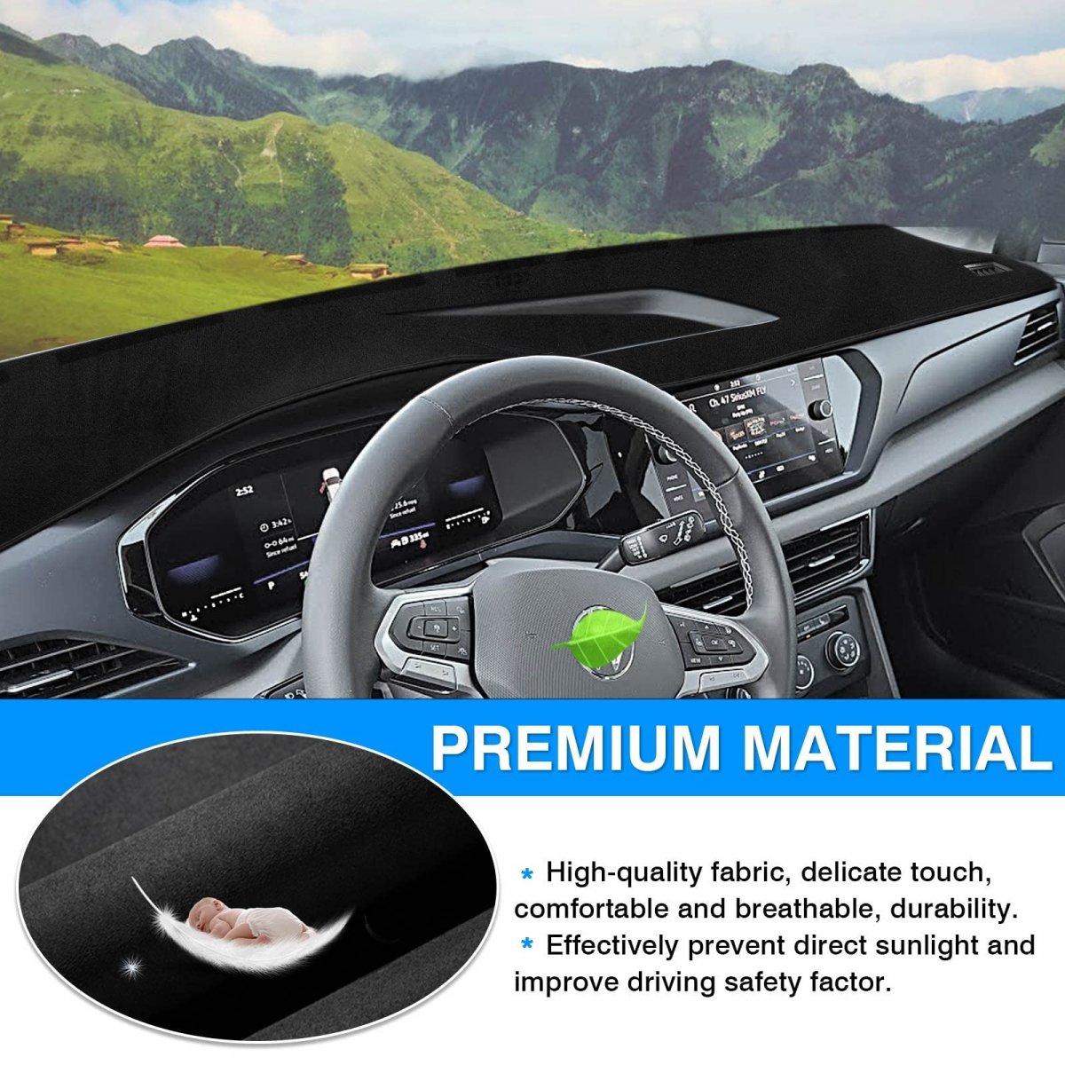 Custom Fit For Dashboard Cover Mat 2022 2023 Volkswagen Taos S Se Sel Accessories Flannel Nonslip Dash Sunshade Glare Uv Rays