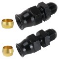 2pcs 6an 9 16-18 Unf Male Flare To 3 8 5 16 Hardline Compression Fitting Fuel Oil Line Connector 