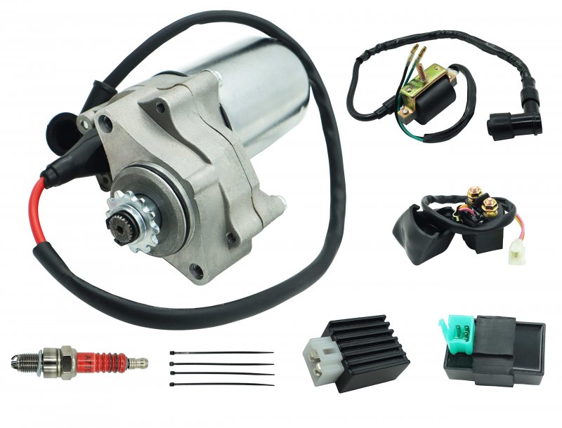 110cc Atv Starter Motor 2 Bolt For Kids Atvs Quad Dirt Pit Bike Taotao 50cc 70cc 90cc 125cc With Solenoid Relay Ignition Coil