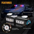 Xridonsen 2 In1 Dash Emergency Strobe Lights Interior Windshield Red Blue Warning Safety Flashing Police Law Enforcement W