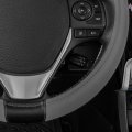 Caterpillar Two Tone Ergonomic Soft Leather Grip Steering Wheel Cover A Strong Durable And Comfortable Universal Size 14 5-15 5