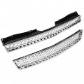 Kuafu Upper Lower Mesh Grille Compatible With 2007-2014 Chevy Chevrolet Avalanche Tahoe Suburban 1500 2500 Replacement For