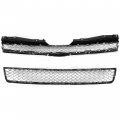 Kuafu Upper Lower Mesh Grille Compatible With 2007-2014 Chevy Chevrolet Avalanche Tahoe Suburban 1500 2500 Replacement For