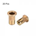 Uxcell M5 Carbon Steel Rivet Nuts Flat Head Insert Yellow Zinc Plated 20 Pcs
