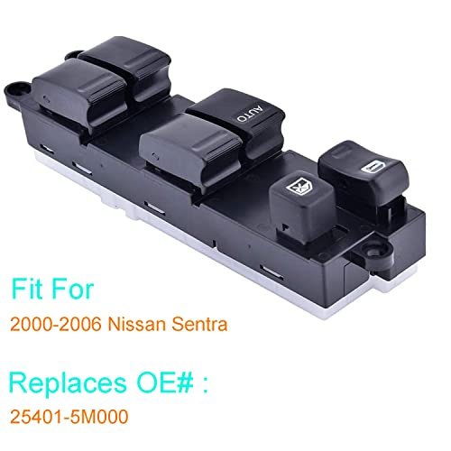Front Left Driver Side Power Window Master Switch For 2000-2006 Nissan Sentra Replaces Part Number 25401-5m000 Black