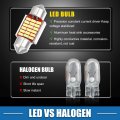 A Absopro 31mm De3175 De3021 Festoon Led Bulbs White Bright Error Free Canbus 3175 6428 De3022 18smd 3014 Chipsets Metal Silver