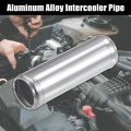 X Autohaux Od 1 25mm Length 3 76mm Aluminum Alloy Tube Intercooler Pipe Straight Air Intake With 2 Clamps Silver Tone For Car