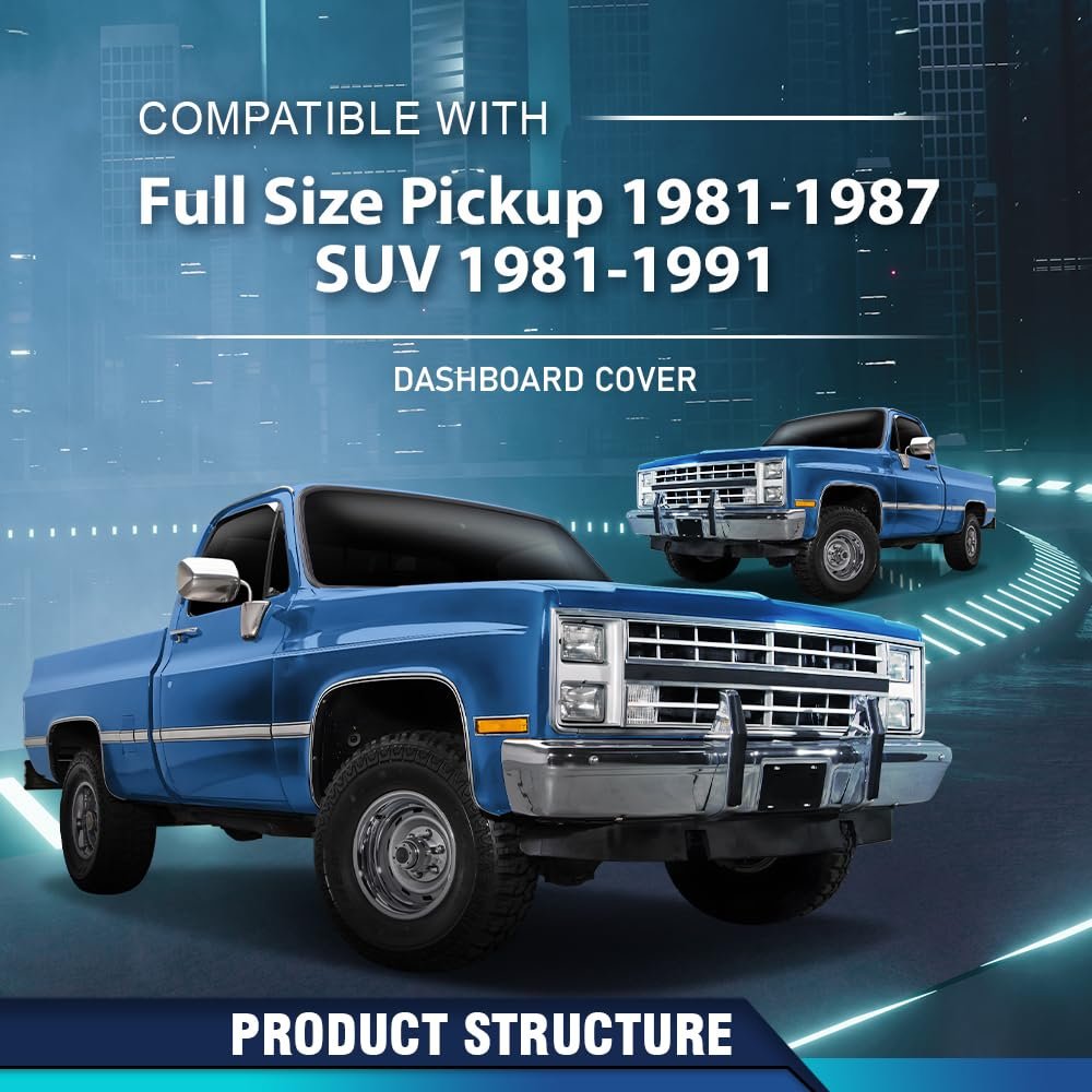 Dash Bezel Cover For 1981 To 1987 Chevy Gmc Full Size Pickup And 1991 Suv Beige Tpe Dashboard Panel