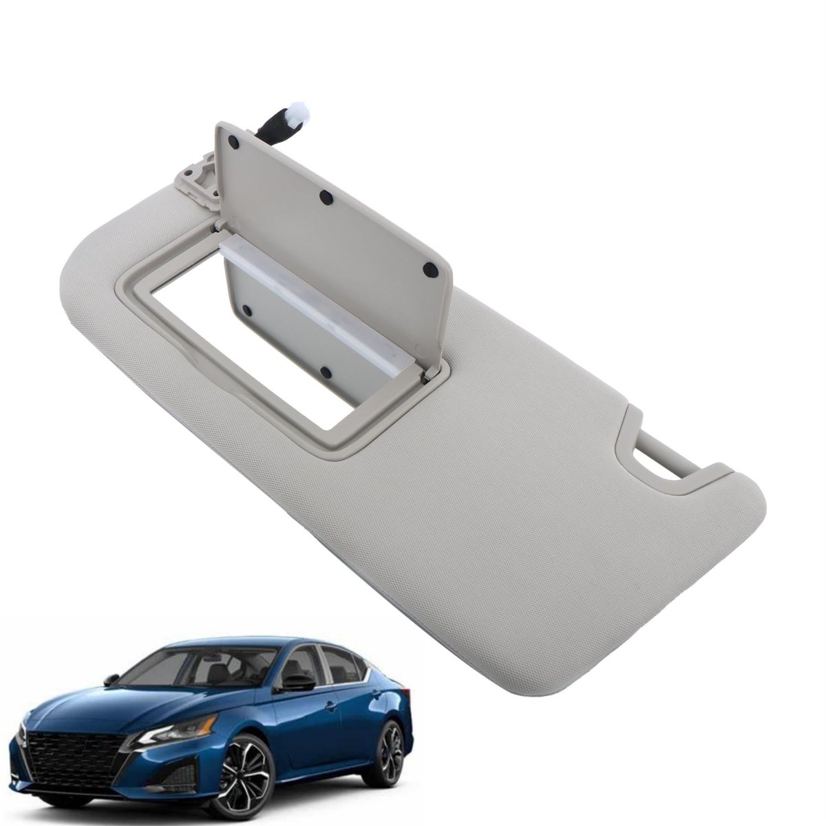 Gray Left Driver Side Sun Visor Replacement For Altima 2019 2020 2021 2022 2023 2024 Built In Mirror With Lights Replaces