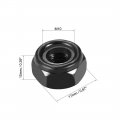 Uxcell Hex Lock Nuts M10 X 1 5mm Carbon Steel Nylon Insert Self-locking For Fasteners 20pcs Black