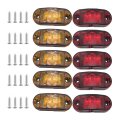 5x Amber Red Led Oval 2 5 Side Clearance Marker Lights For Car Trucks Trailers Horse Travel Trailer