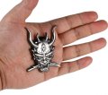 Ghost Devil Oni Samurai Warrior With Fangs And Blade Metal 3d Emblem Badge Pre-adhesive For Car Motorcycle Spider Atv Fun Zen