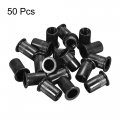 Uxcell M8 Rivet Nuts Carbon Steel Zinc-plated Knurled Flat Head Threaded Insert Nut Black 50pcs