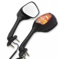 Httmt Mt057-mbk Sm Zx Black Smoke Lens Integrated Turn Signal Mirrors For 2006-2015 Suzuki Gsx-r 600 750 2001-2015 1000 