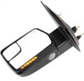 Left Side Towing Mirror For F-150 Pickup Truck 2004 To 2014 Power Heated With Signal Puddle Lamp And Chrome Cap Housing 