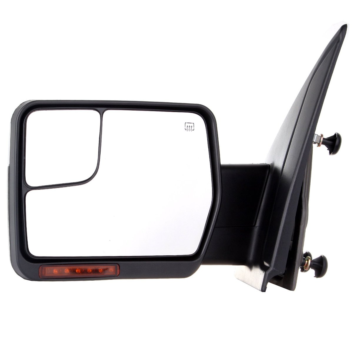 Left Side Towing Mirror For F-150 Pickup Truck 2004 To 2014 Power Heated With Signal Puddle Lamp And Chrome Cap Housing