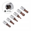 Uxcell 1 4 Drive X H3 H8 Hex Bit Socket Set S2 Steel Bits Cr-v Sockets 5 Length For Hand Use Only