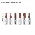 Uxcell 1 4 Drive X H3 H8 Hex Bit Socket Set S2 Steel Bits Cr-v Sockets 5 Length For Hand Use Only