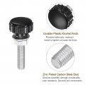 Uxcell 4 Set M6 X 30mm Male Thread Knurled Knobs Thumb Screws With Nuts Washers Clamping Knob Grip Plastic Hand Thumbscrews