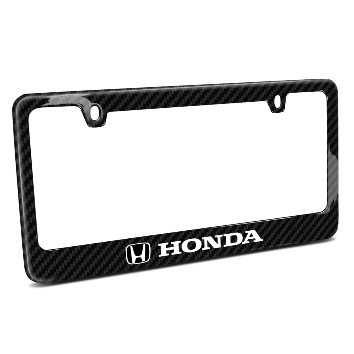 Honda Logo Black Real 3k Carbon Fiber Glossy Finish License Plate Frame