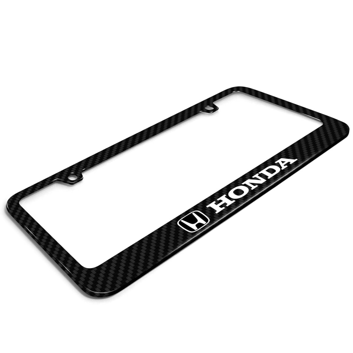Honda Logo Black Real 3k Carbon Fiber Glossy Finish License Plate Frame